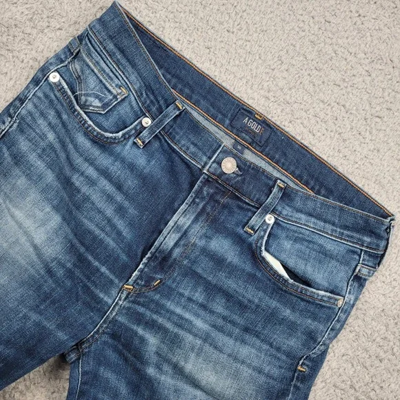 AGOLDE Denim Jeans Womens Size 30 Distressed Ripped Knee Blue Wash - Picture 1 of 12